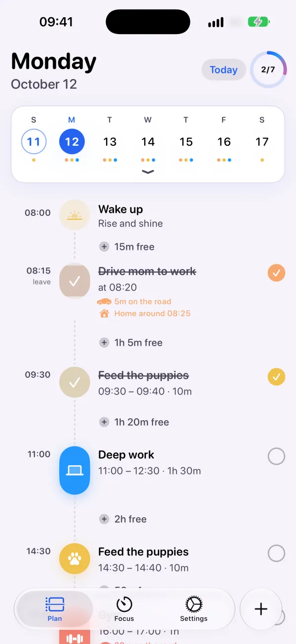 Your day, minute by minute