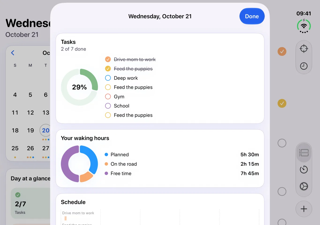 Your day at a glance