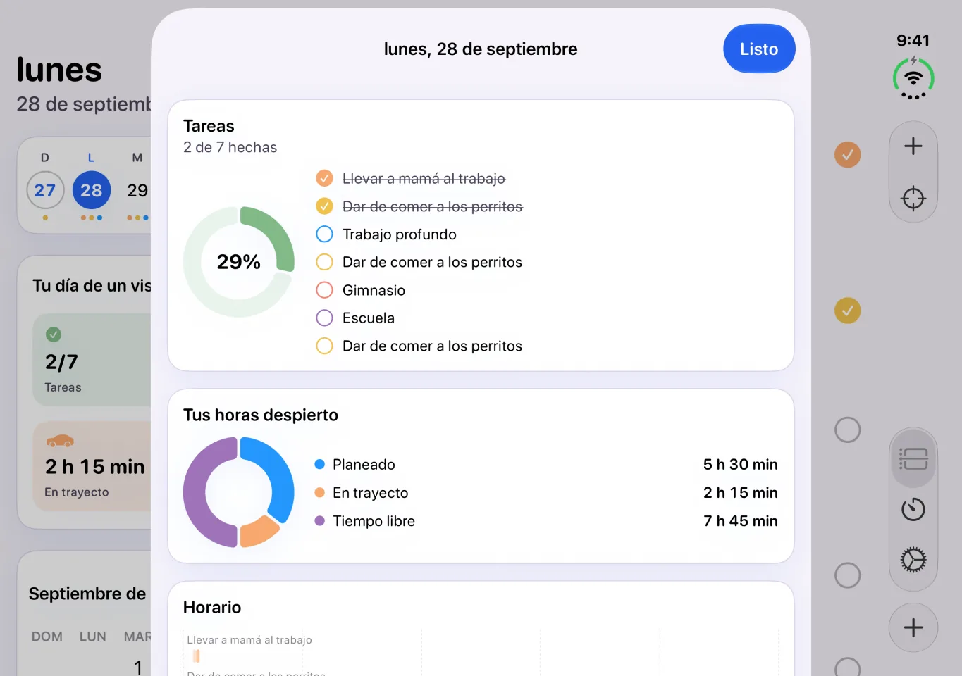 Tu día de un vistazo
